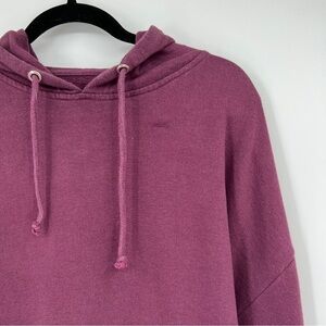 Cotton on Women's Purple Long Sleeves Hooded Side Slit Drawstring Sweatshirt